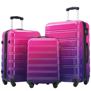 Hardshell Luggage Sets 3 Piece  Expandable Suitcase with Spinner Wheels and TSA Lock